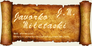 Javorko Miletaški vizit kartica